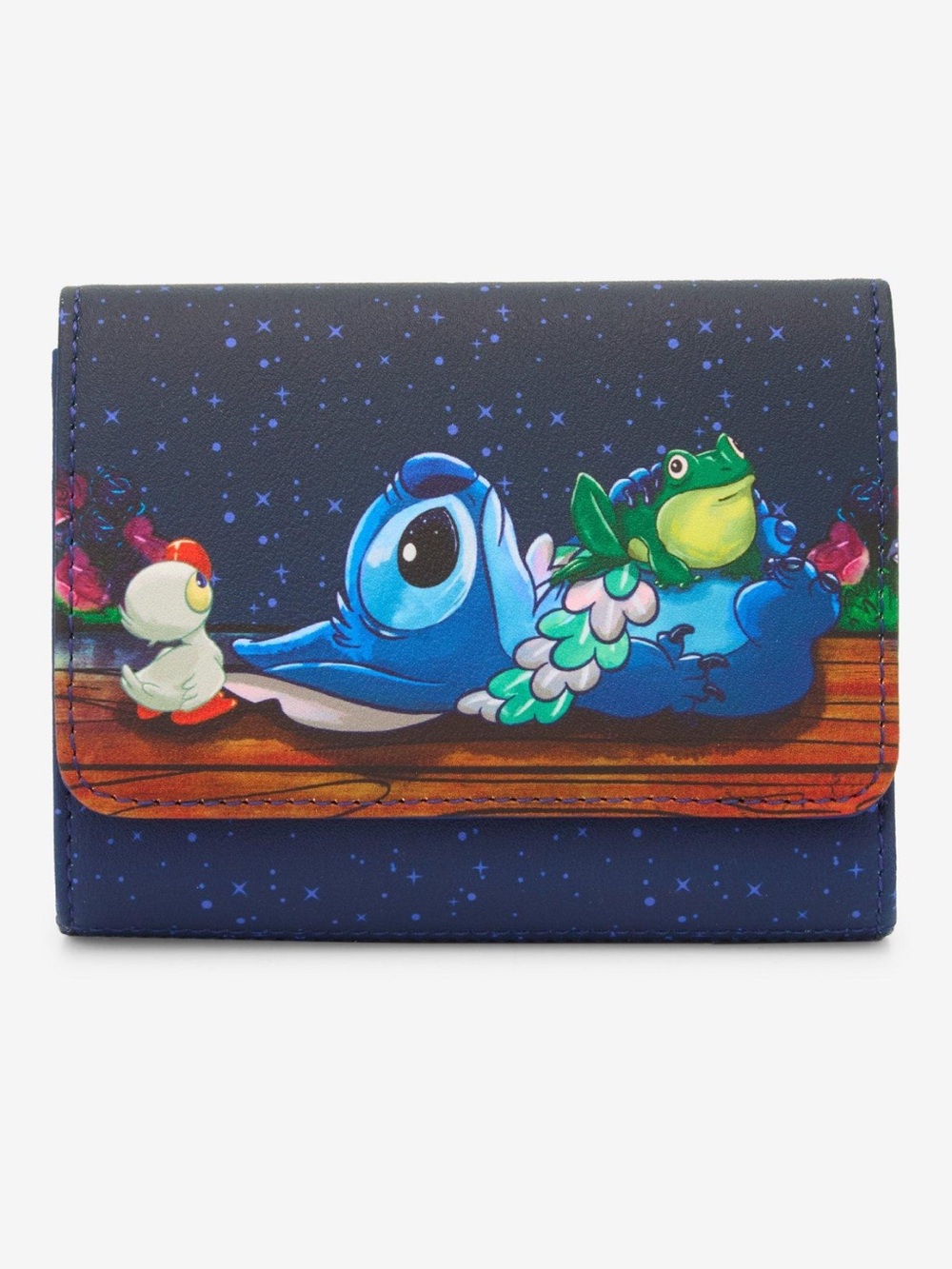 Disney loungefly stitch stargazing flap wallet